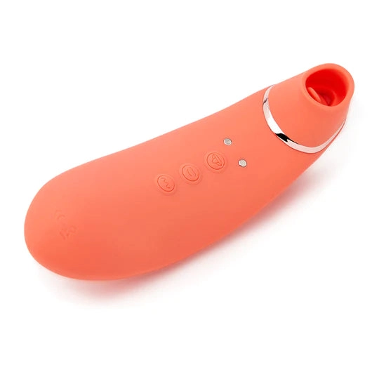 Nu Sensuelle Trinitii Flickering Tongue Clitoral Suction Vibrator - Coral