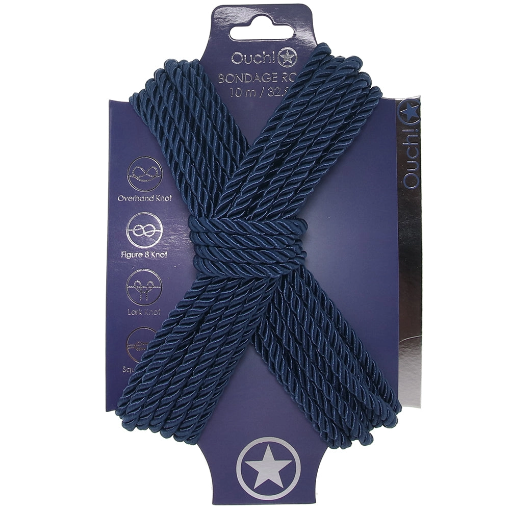 Ouch! 32.8'/10m Bondage Rope in Navy Blue