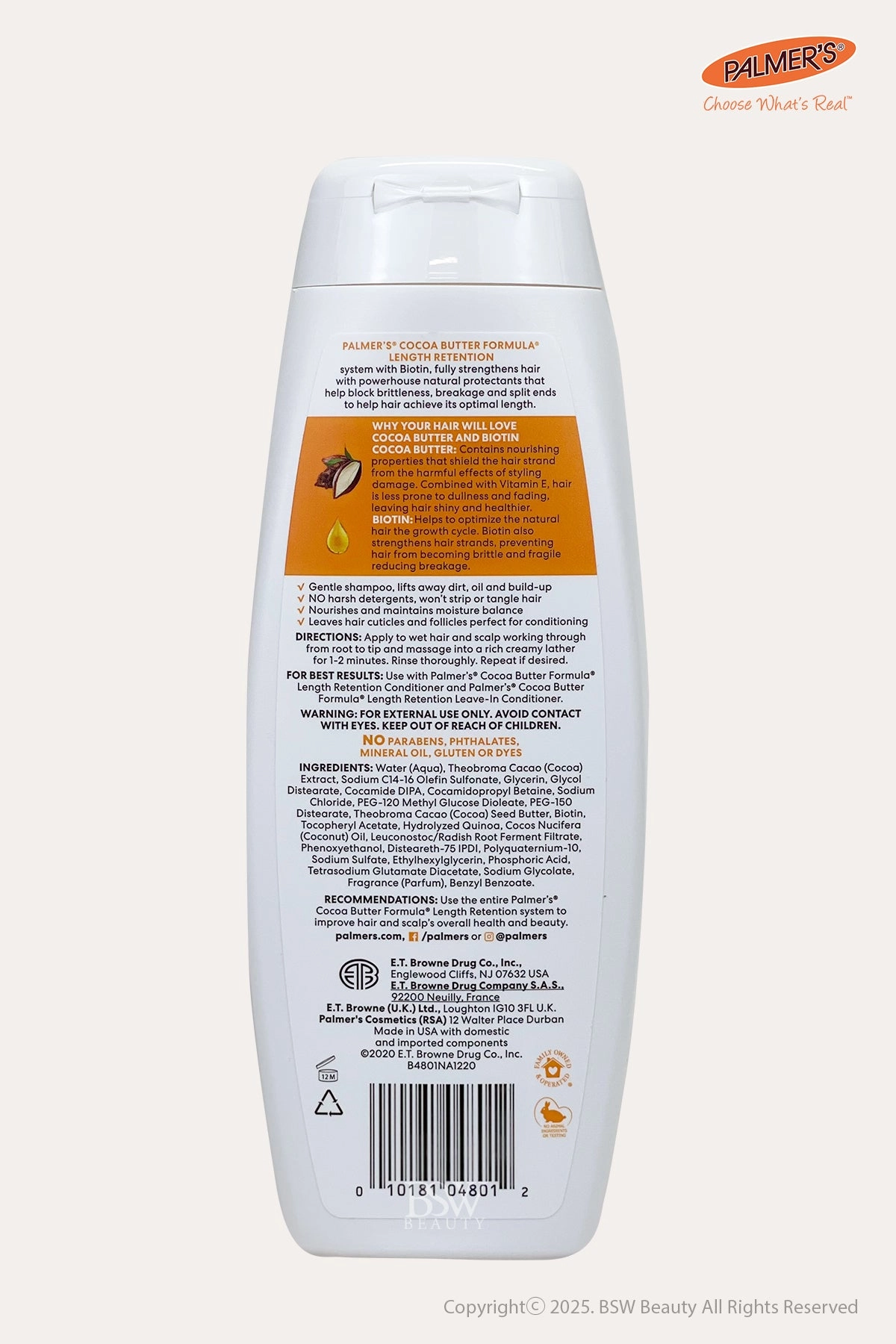 PALMER'S COCOA BUTTER FORMULA LENGTH RETENTION SHAMPOO 13.5oz