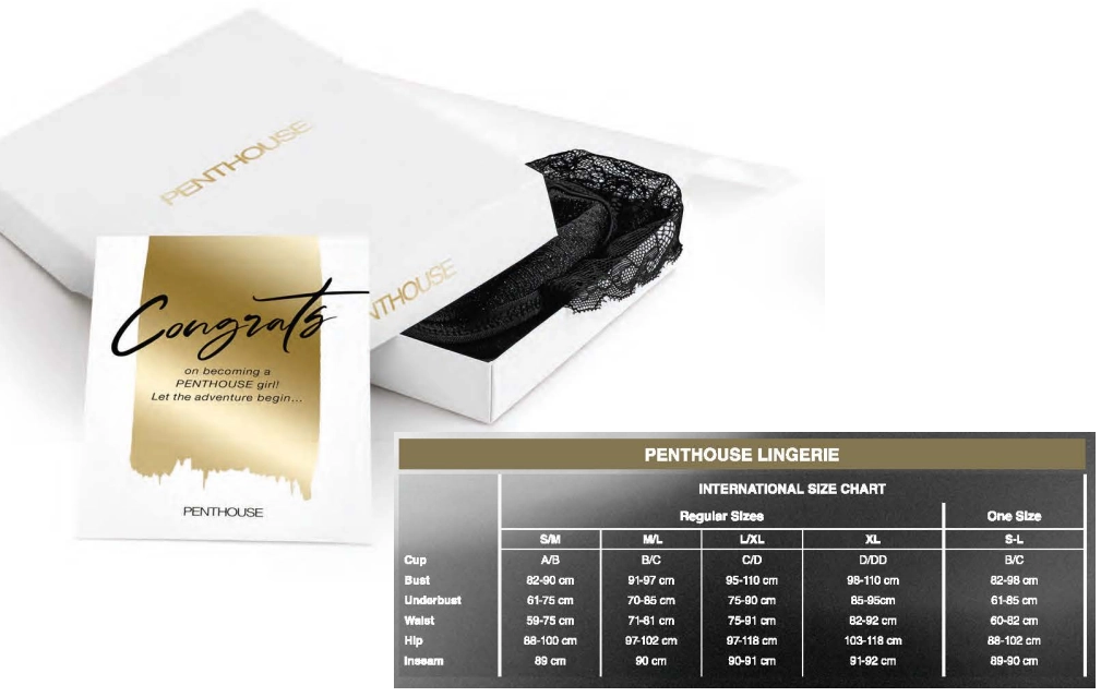 Penthouse Lingerie Libido Boost Black Babydoll S/M