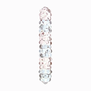 Purple Rose Nubby Glass Dildo