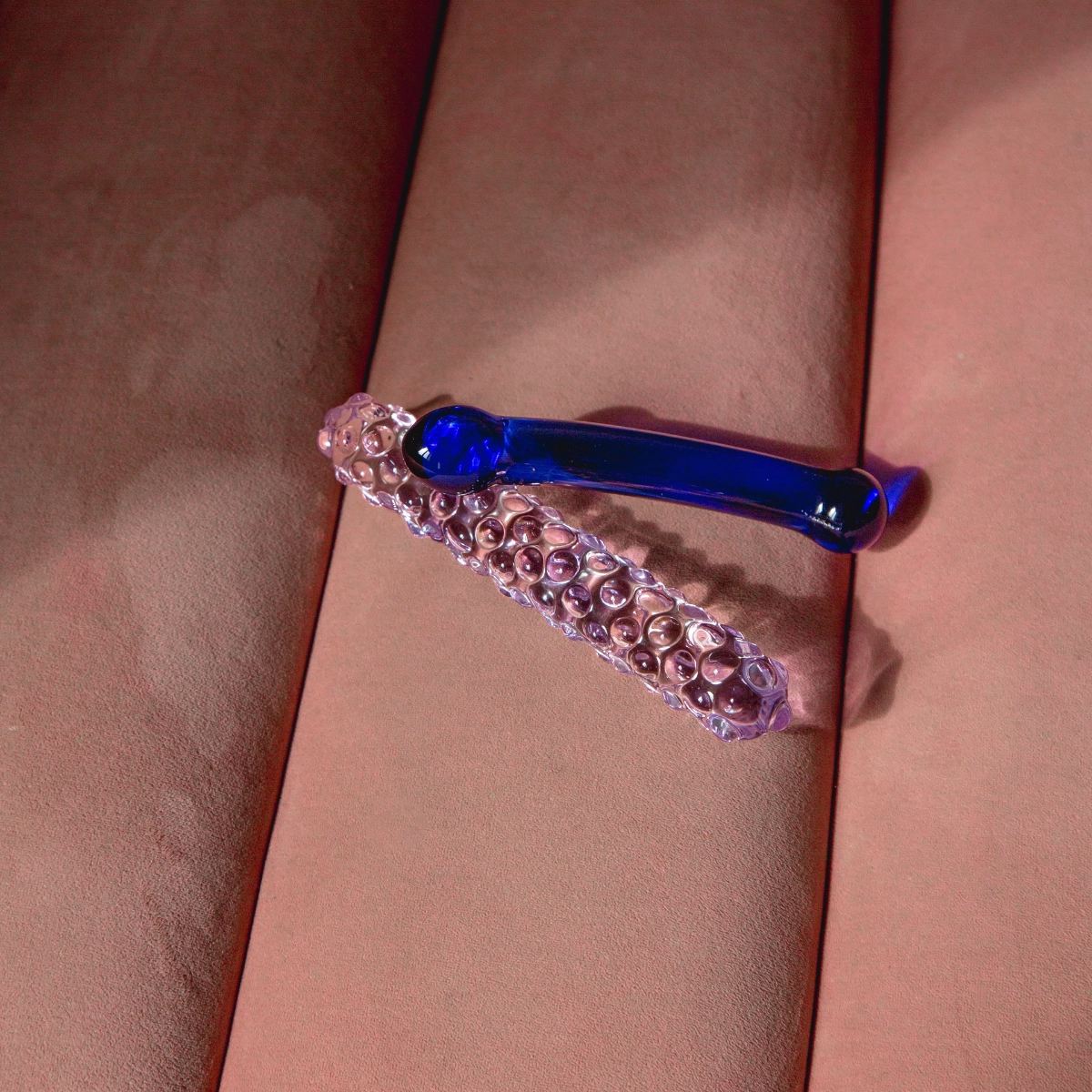 Purple Rose Nubby Glass Dildo