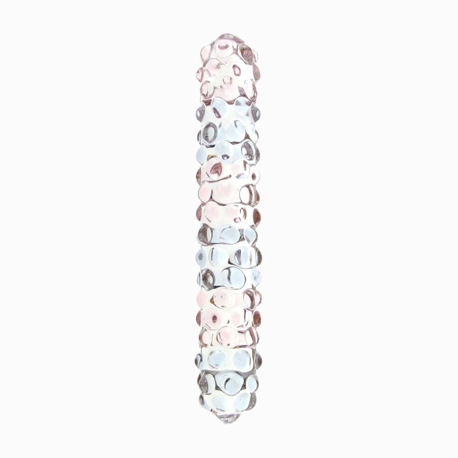 Purple Rose Nubby Glass Dildo