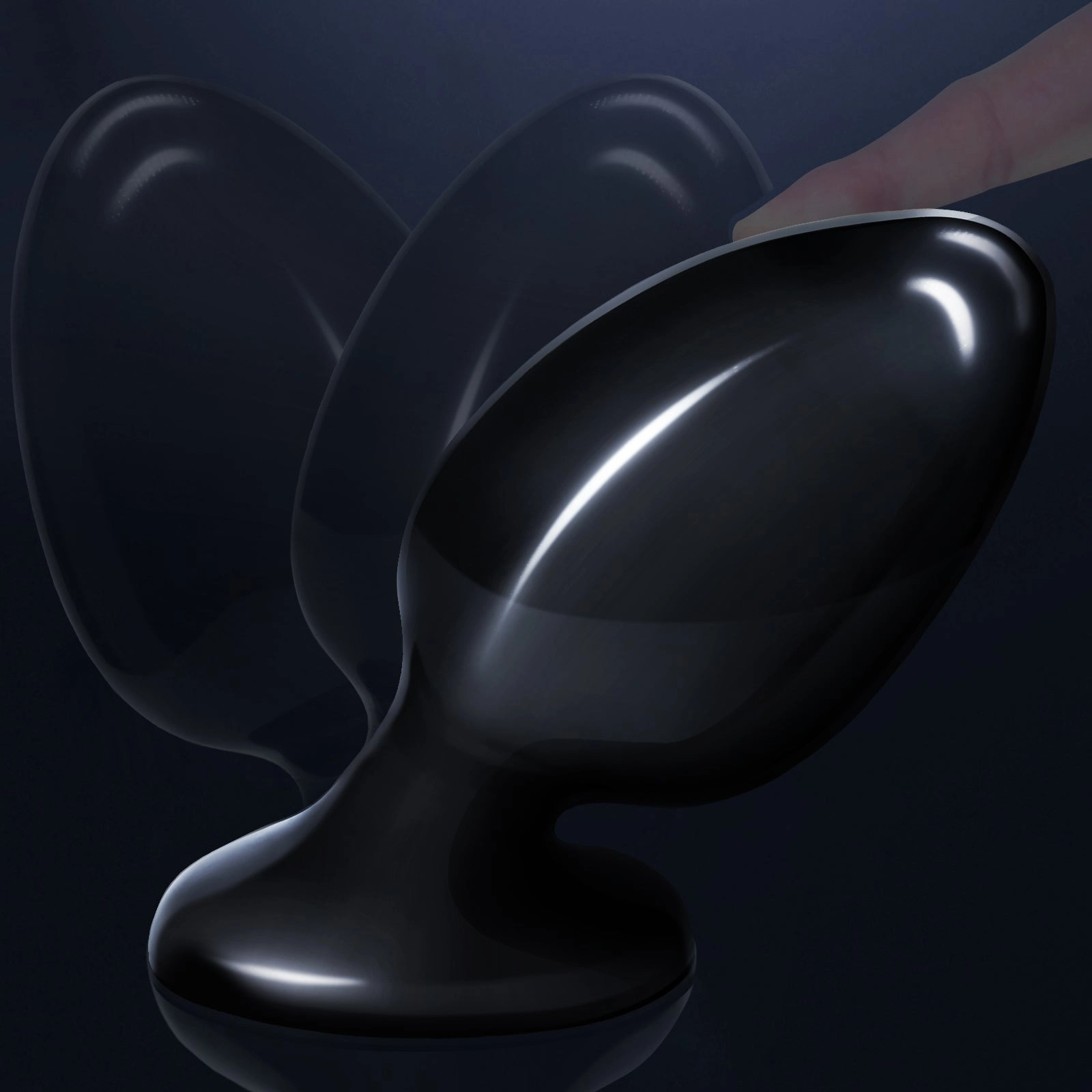 QUTOYS Black Huge Anal Butt Plug-Max Size Black