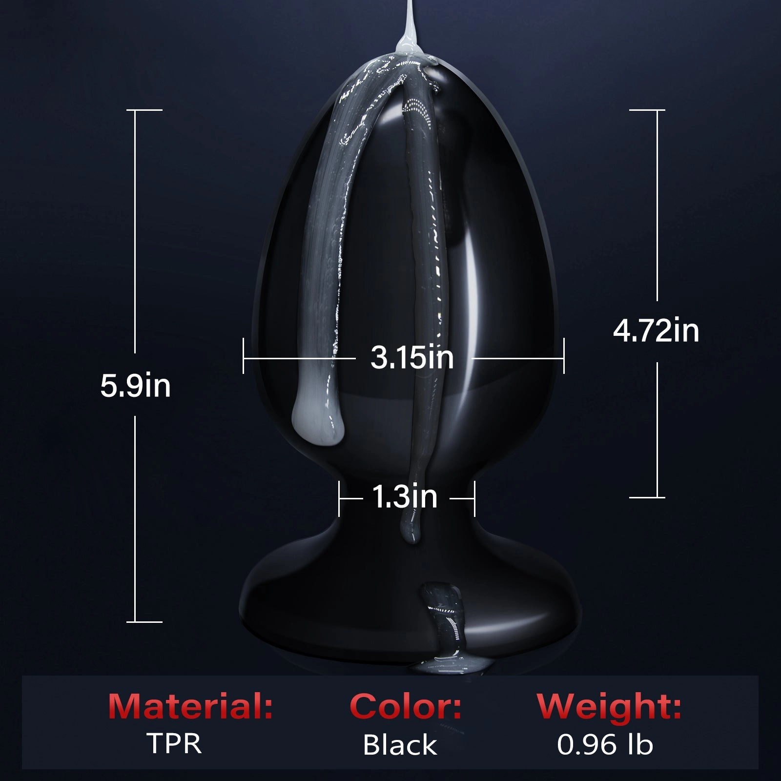QUTOYS Black Huge Anal Butt Plug-Max Size Black