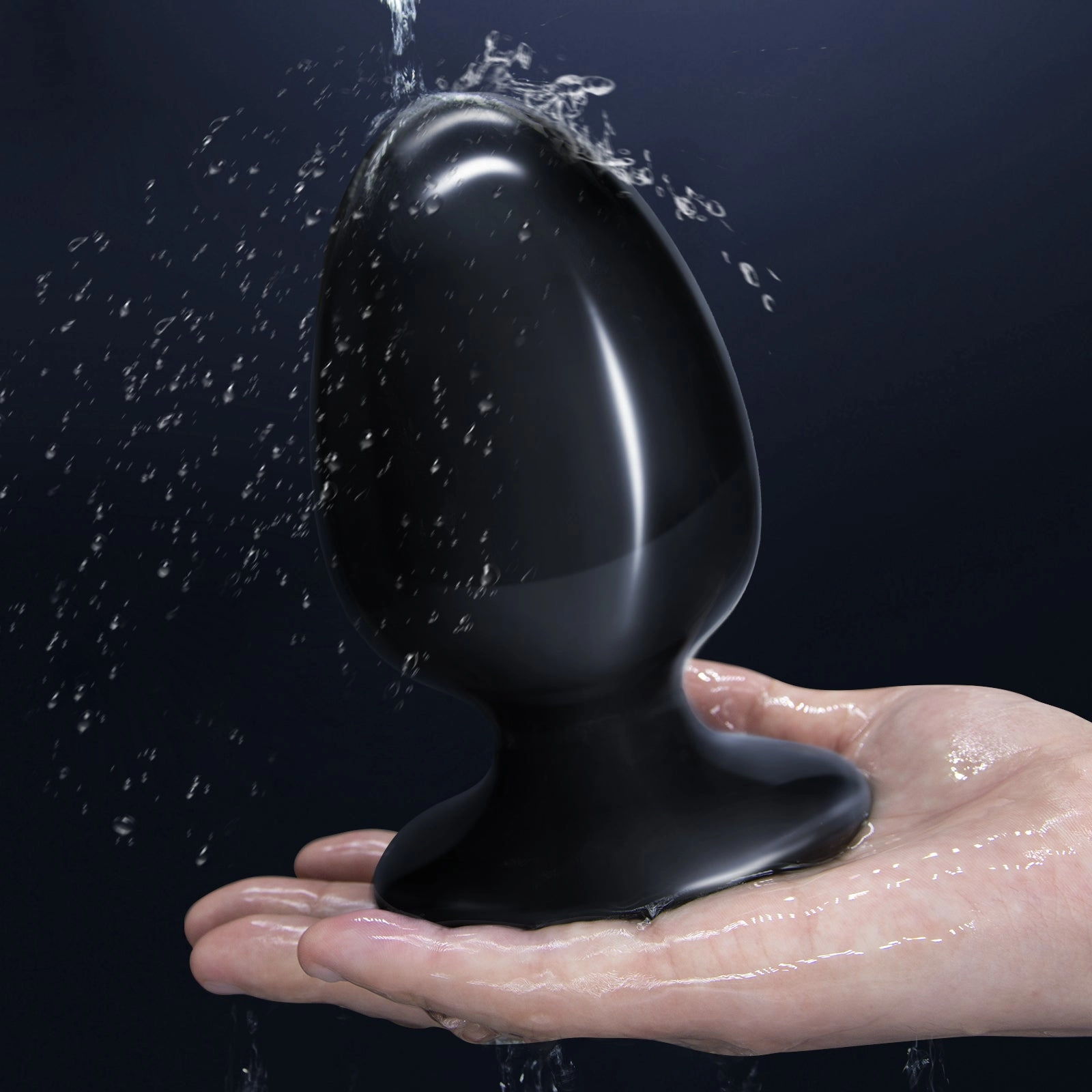 QUTOYS Black Huge Anal Butt Plug-Max Size Black
