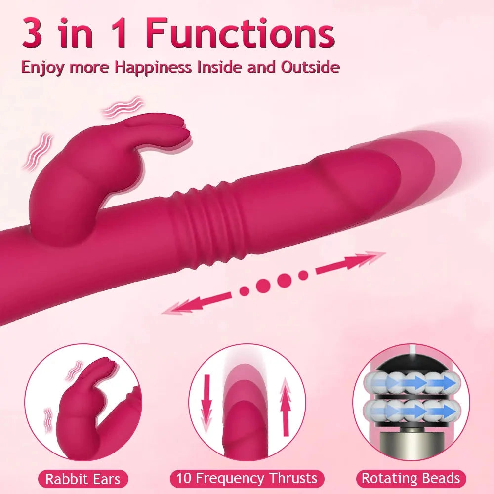 Rabbit Vibe Rotating Beaded Thrusting Rabbit Vibrator