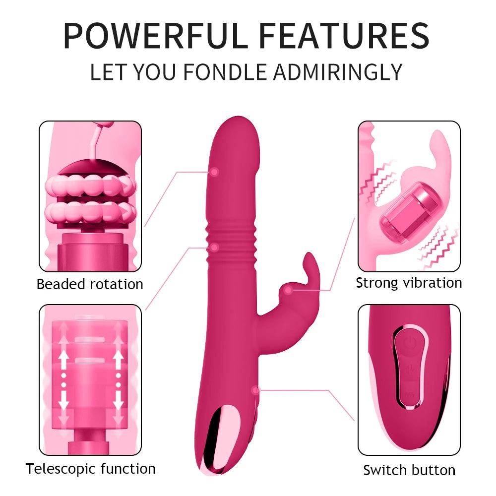 Rabbit Vibe Rotating Beaded Thrusting Rabbit Vibrator
