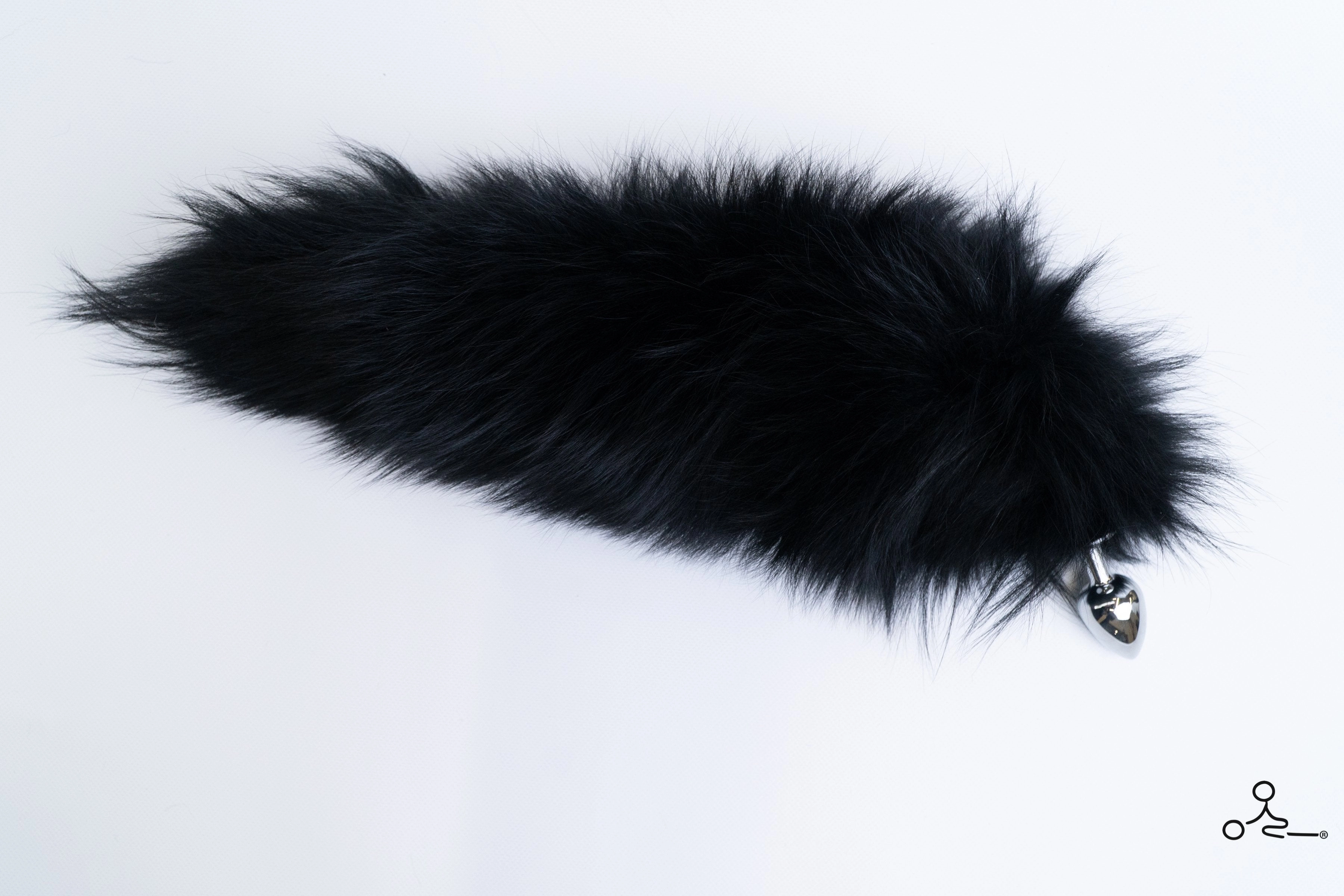 Real Fox Fur Black Fox Tail Plug