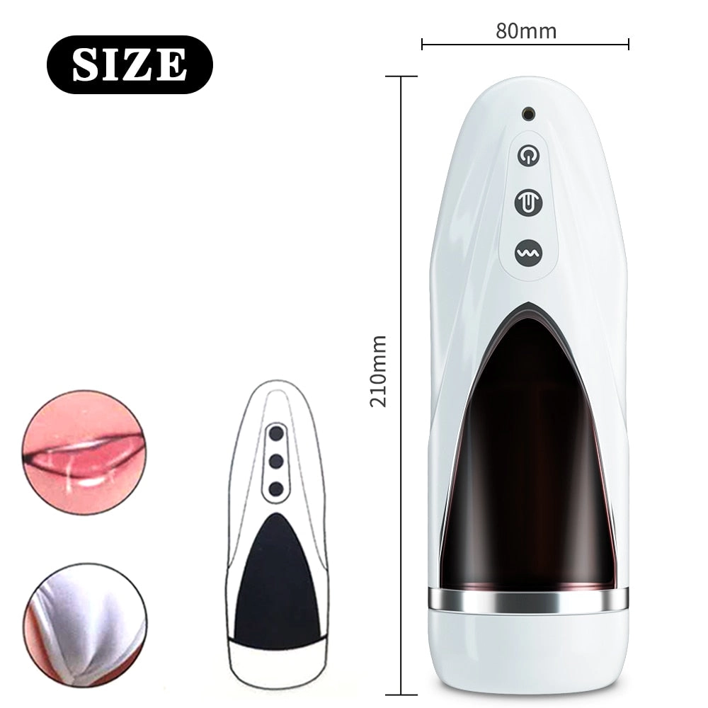 Realistic Tip of Tongue & Mouth Vagina Pocket Pussy for Men Blowjob Stroker Vibrating Sex Toys Automatic Male Masturbator Cup