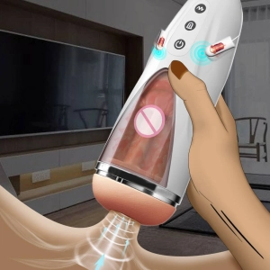Realistic Tip of Tongue & Mouth Vagina Pocket Pussy for Men Blowjob Stroker Vibrating Sex Toys Automatic Male Masturbator Cup