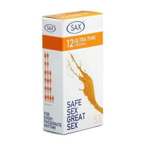 SAX, 53mm Condoms Ultra Thin (Regular Fit) - 12 pack