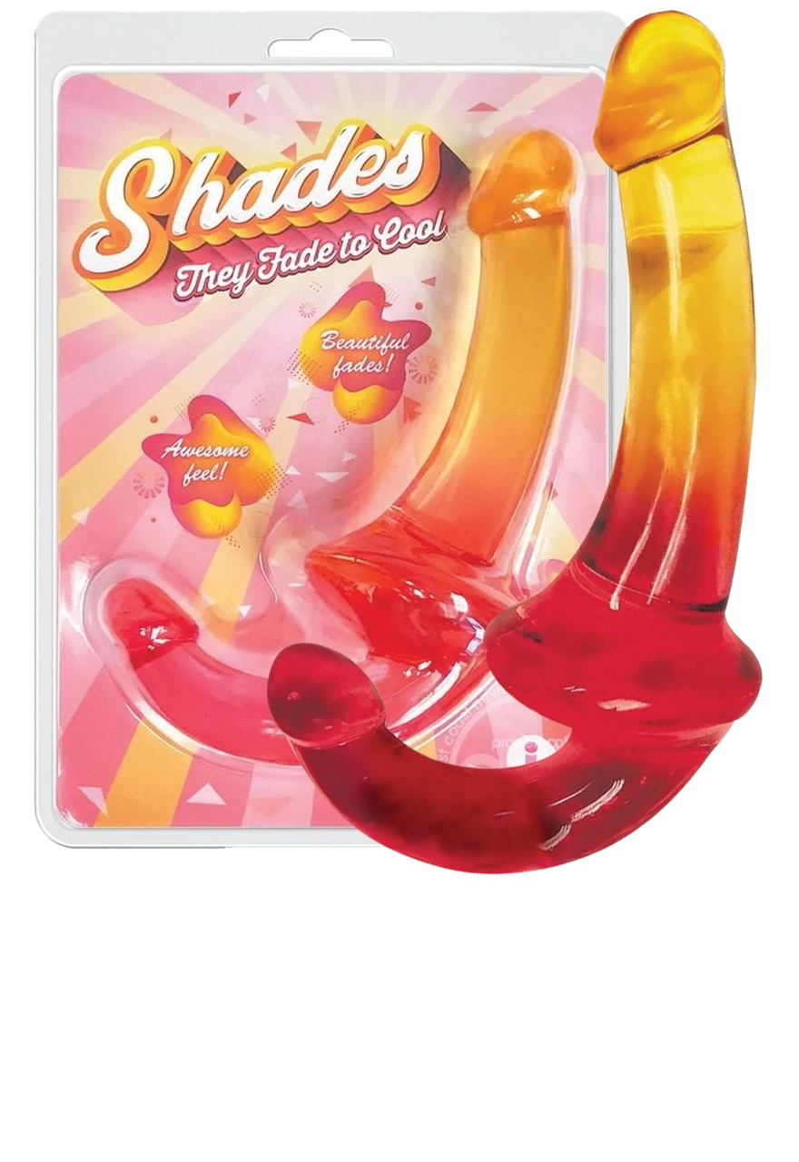 Shades Gradient Jelly Strapless Strap-On - Pink/Yellow