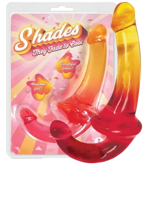 Shades Gradient Jelly Strapless Strap-On - Pink/Yellow