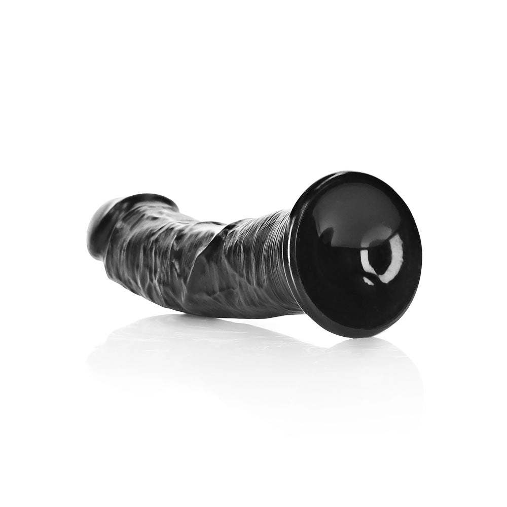 Shots Real Rock Realistic Curved Dildo 7 Inch - Black