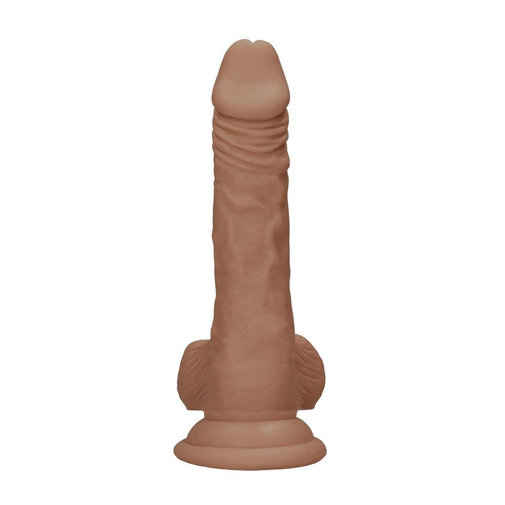 Shots Real Rock Skin Dong With Balls 7 Inch - Tan