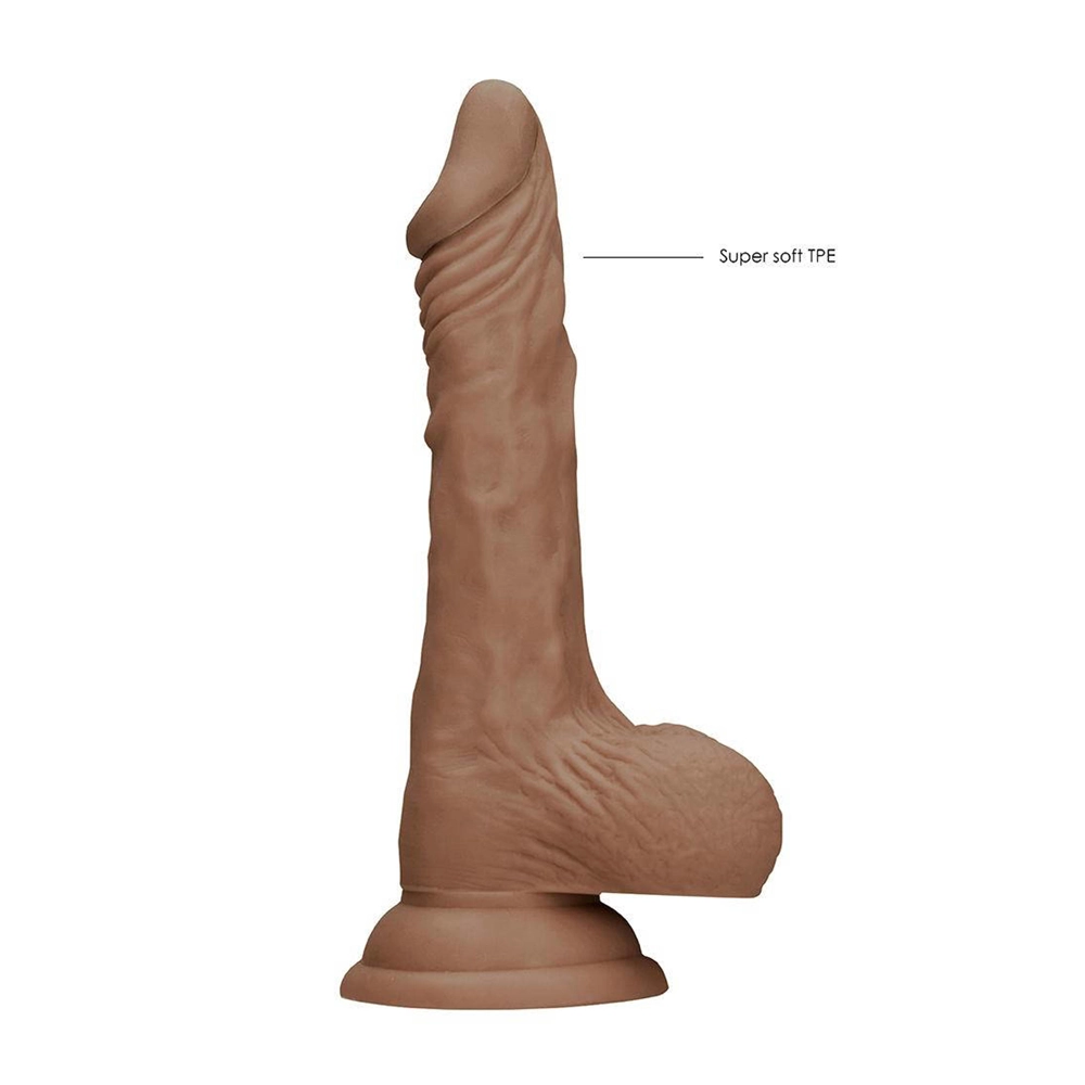 Shots Real Rock Skin Dong With Balls 7 Inch - Tan