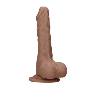 Shots Real Rock Skin Dong With Balls 7 Inch - Tan