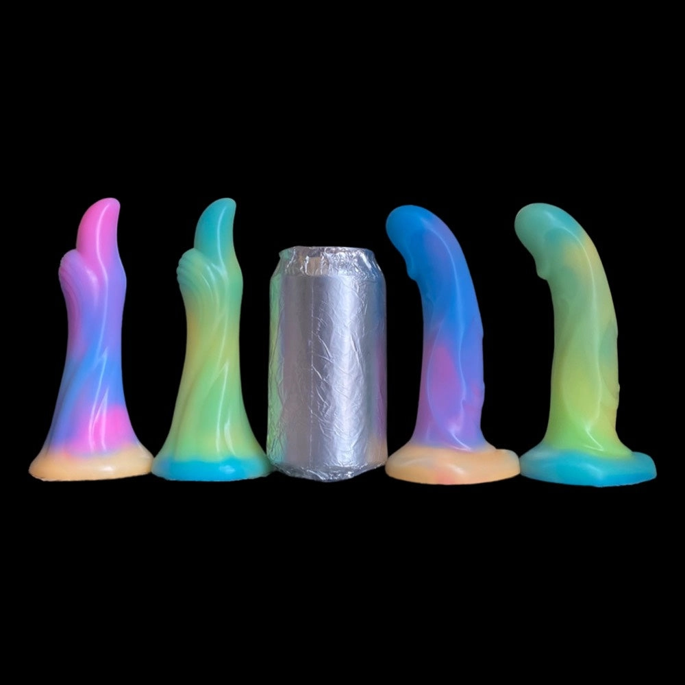 Silicone Fantasy Dildoes for Women and Men, Suction Cup Adult Toy Glow in the Dark