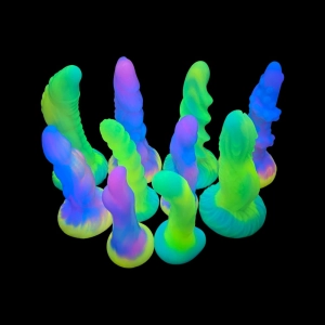 Silicone Fantasy Dildoes for Women and Men, Suction Cup Adult Toy Glow in the Dark