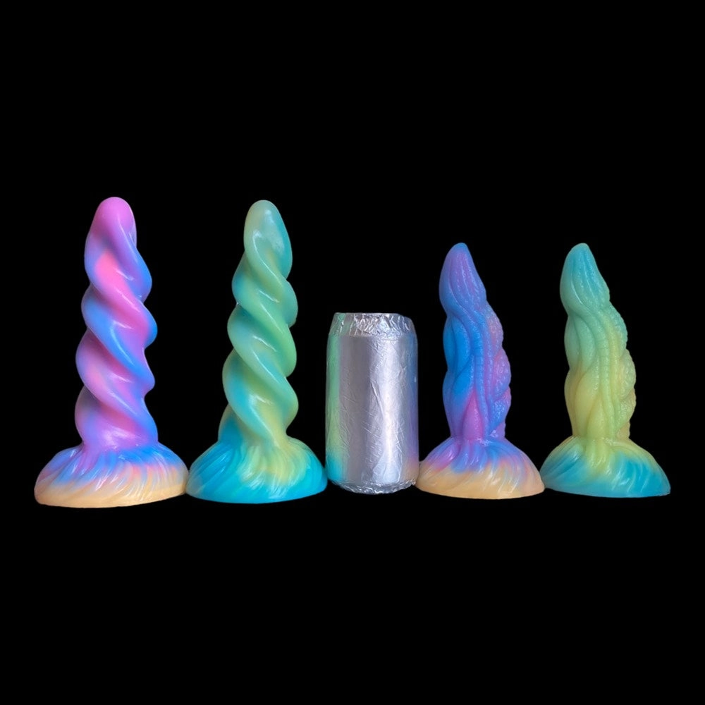 Silicone Fantasy Dildoes for Women and Men, Suction Cup Adult Toy Glow in the Dark