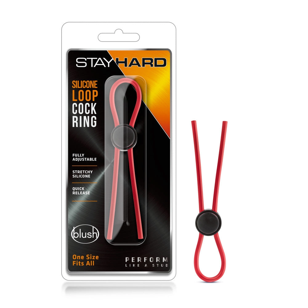 Stay Hard By Blush® | Red Silicone Loop Penis Ring