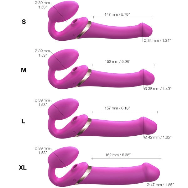 Strap On Me Strapless Multi Orgasm Fuchsia - Small