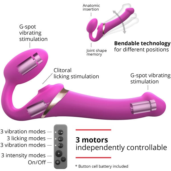 Strap On Me Strapless Multi Orgasm Fuchsia - Small