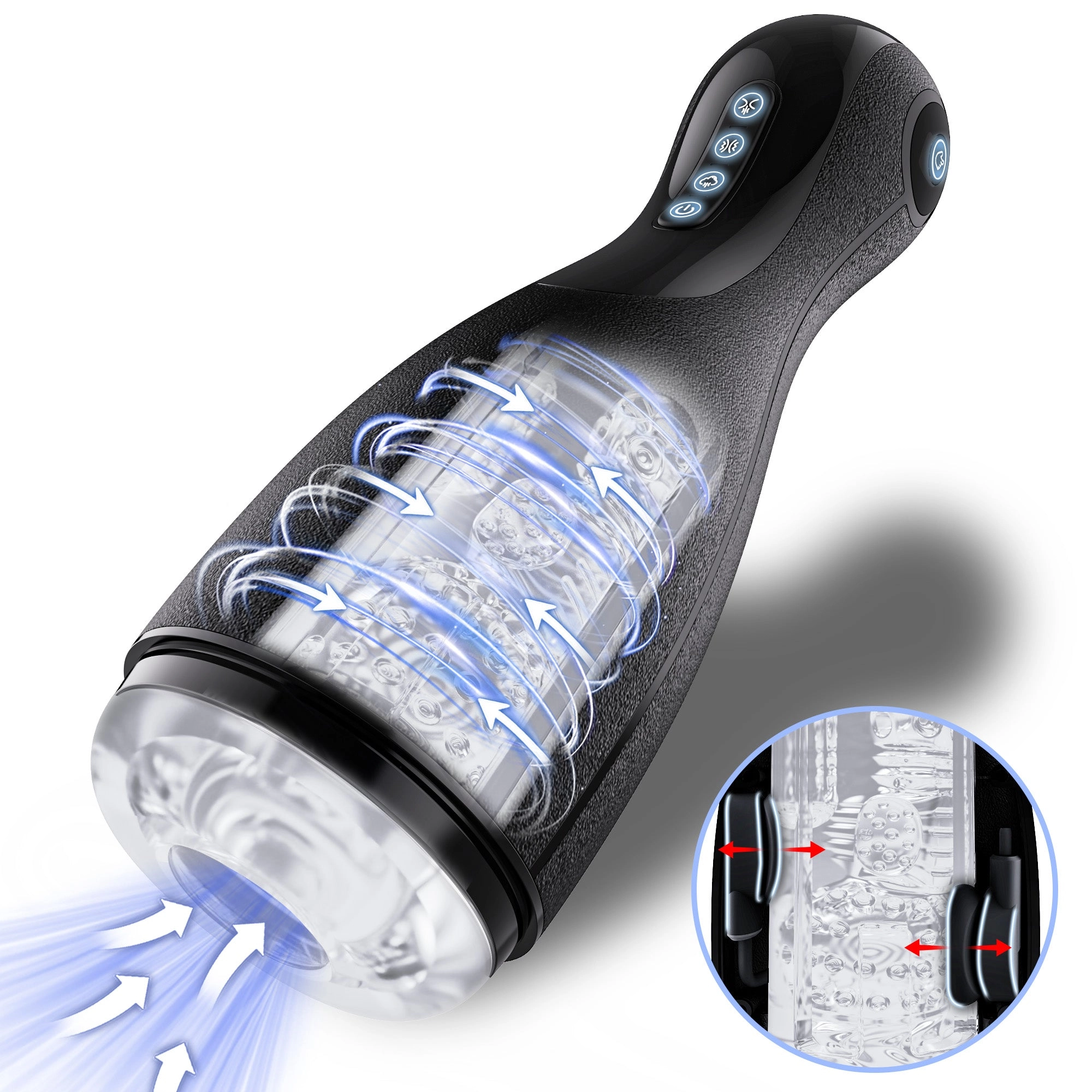 Suction Masturbator with Airbag Squeezing, Suction & Vibration