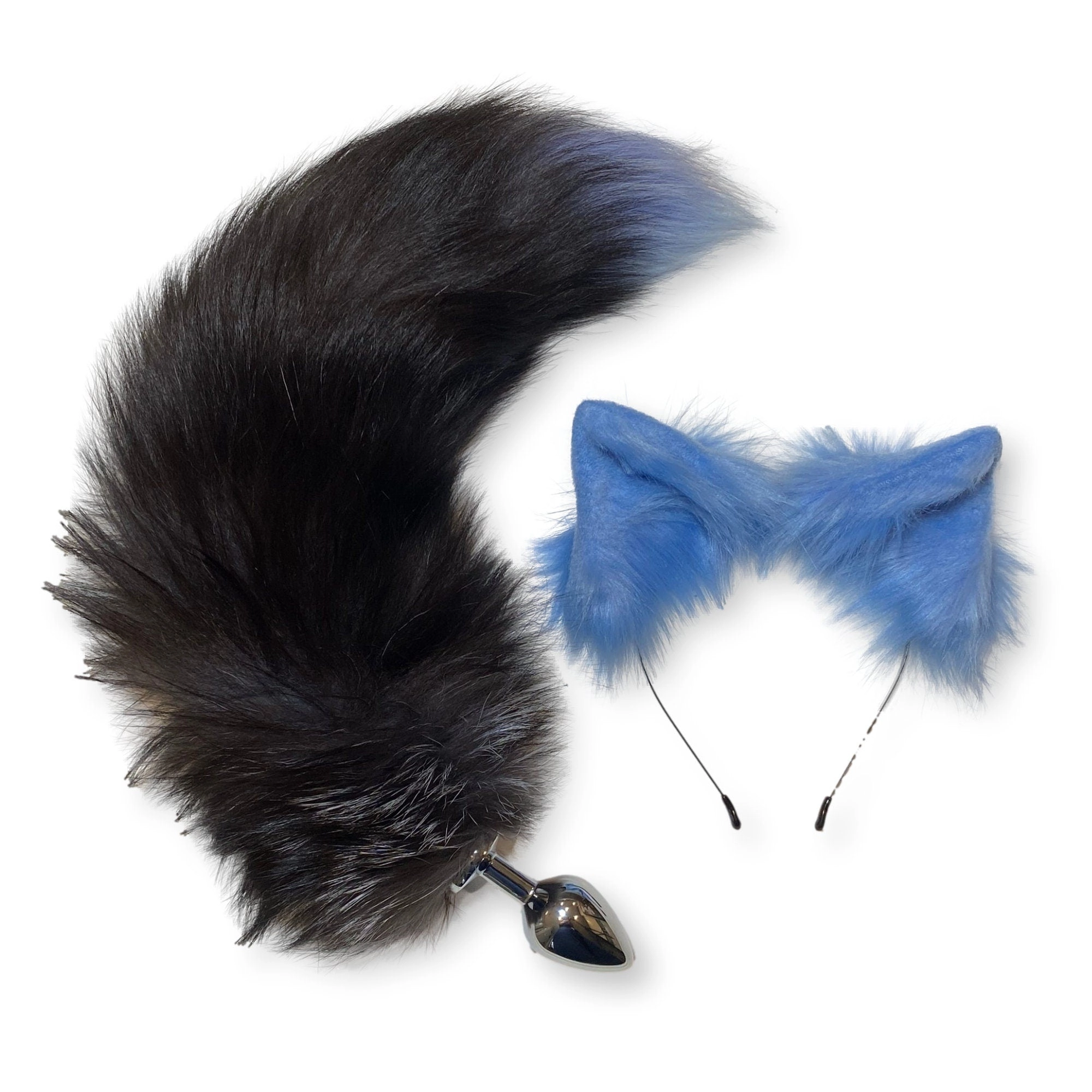 Tail Butt plug in Sky Blue Anal Plug Set