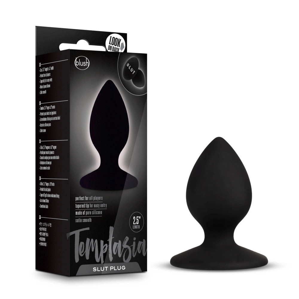 Temptasia By Blush® | Slut Black 2.5-Inch Anal Plug With Suction Cup Base