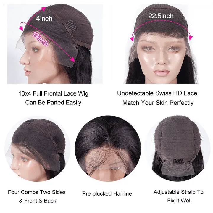 Tuneful 13×4 Undetectable HD Lace Full Frontal Wigs 5x5 HD Lace Raw Virgin Hair Body Wave Wigs