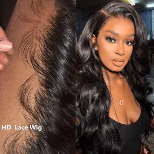 Tuneful 13×4 Undetectable HD Lace Full Frontal Wigs 5x5 HD Lace Raw Virgin Hair Body Wave Wigs