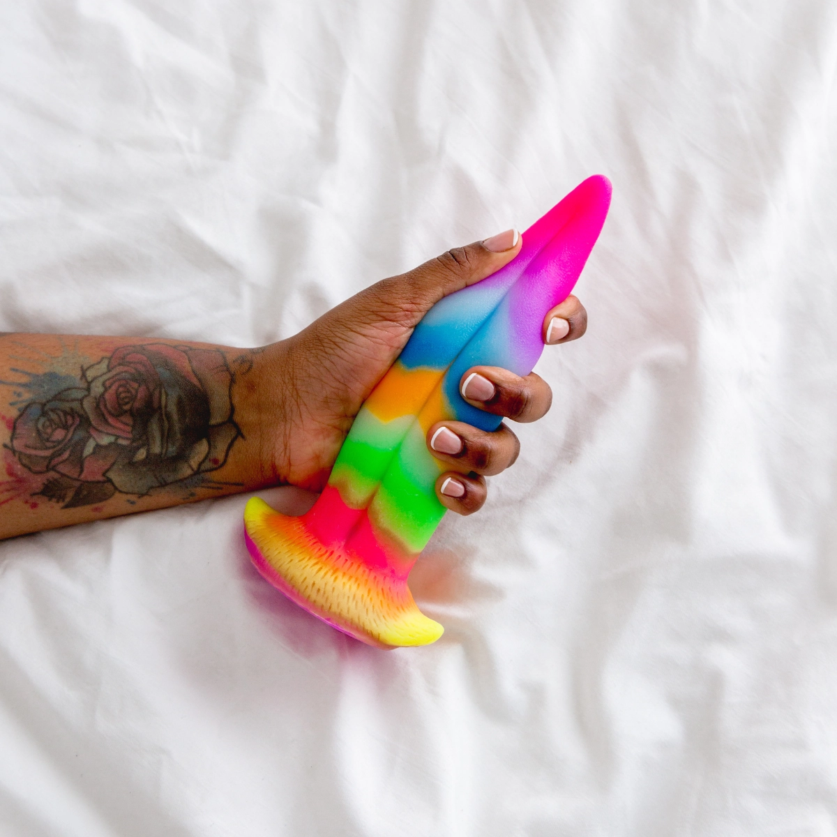 Unicorn Kiss Tongue Glow Silicone Dildo