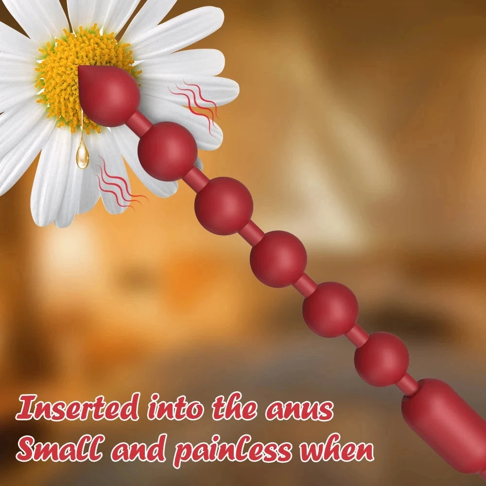 Vibrating Anal Beads Flexible Silicone 9 Vibration Modes