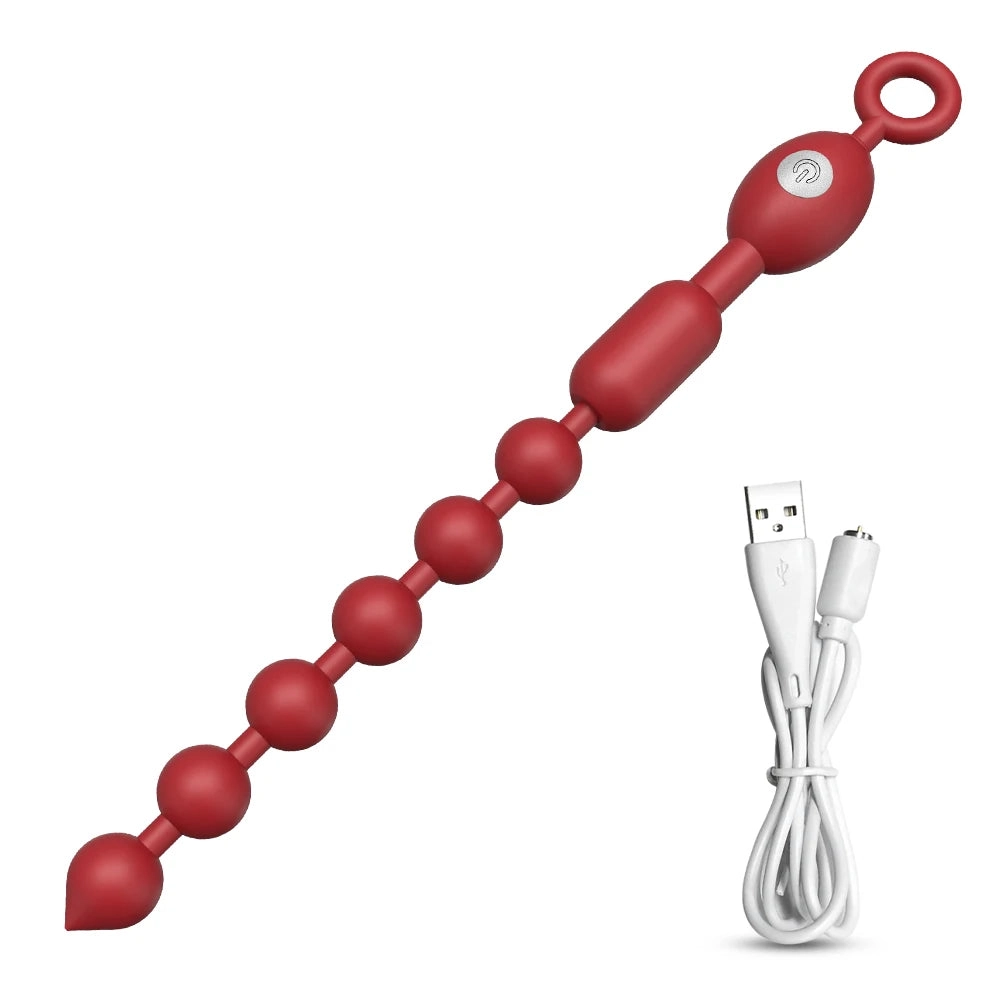 Vibrating Anal Beads Flexible Silicone 9 Vibration Modes