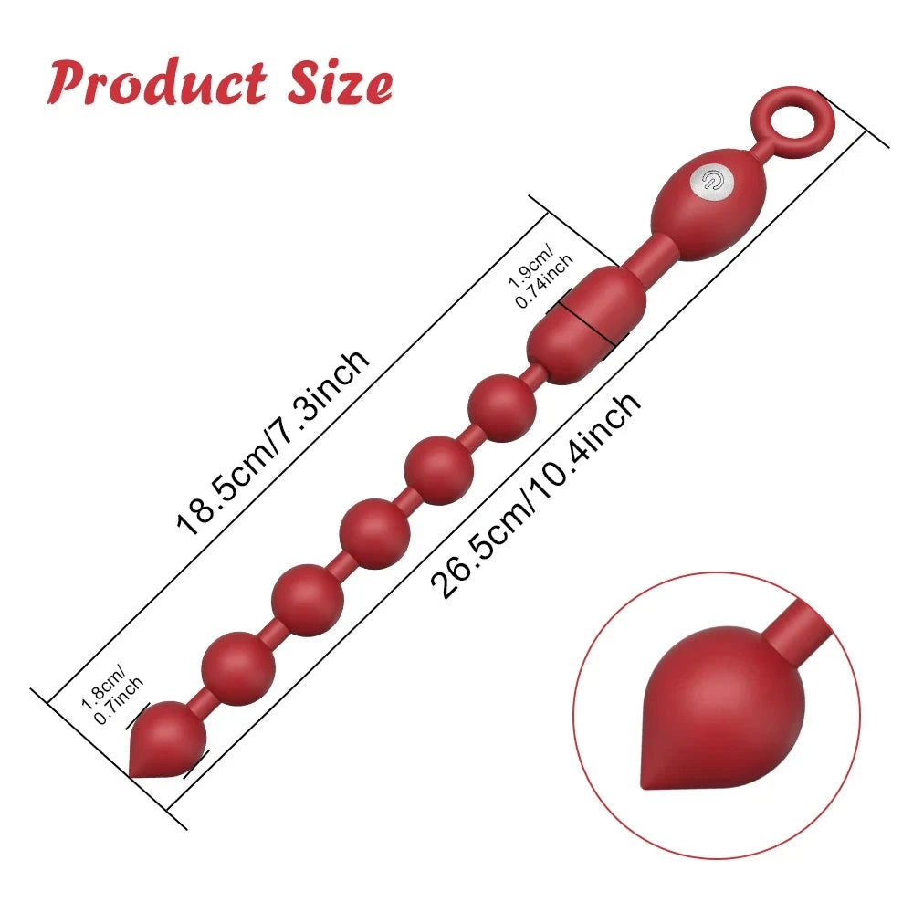 Vibrating Anal Beads Flexible Silicone 9 Vibration Modes