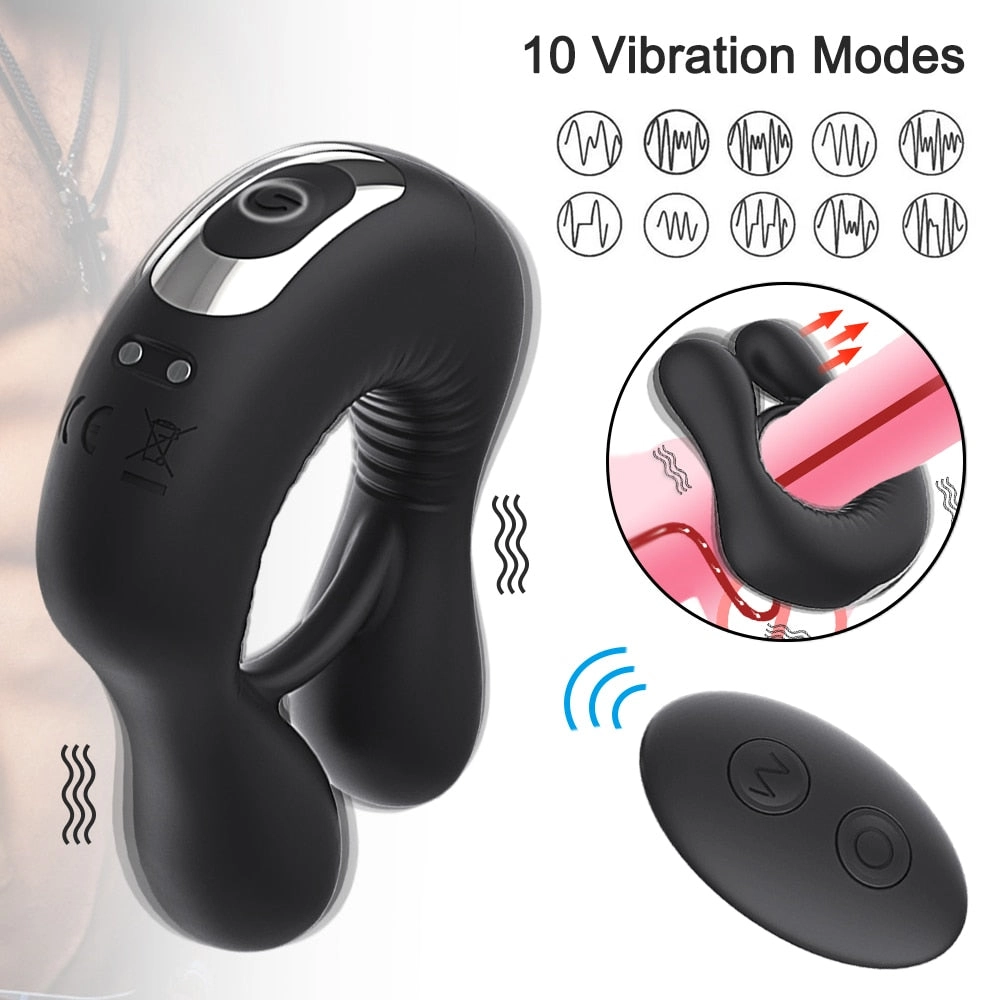 Vibrating Cock Ring Delay Ejaculation Penis Cock Ring for Men Erotic Toys Vibrating Penis Ring