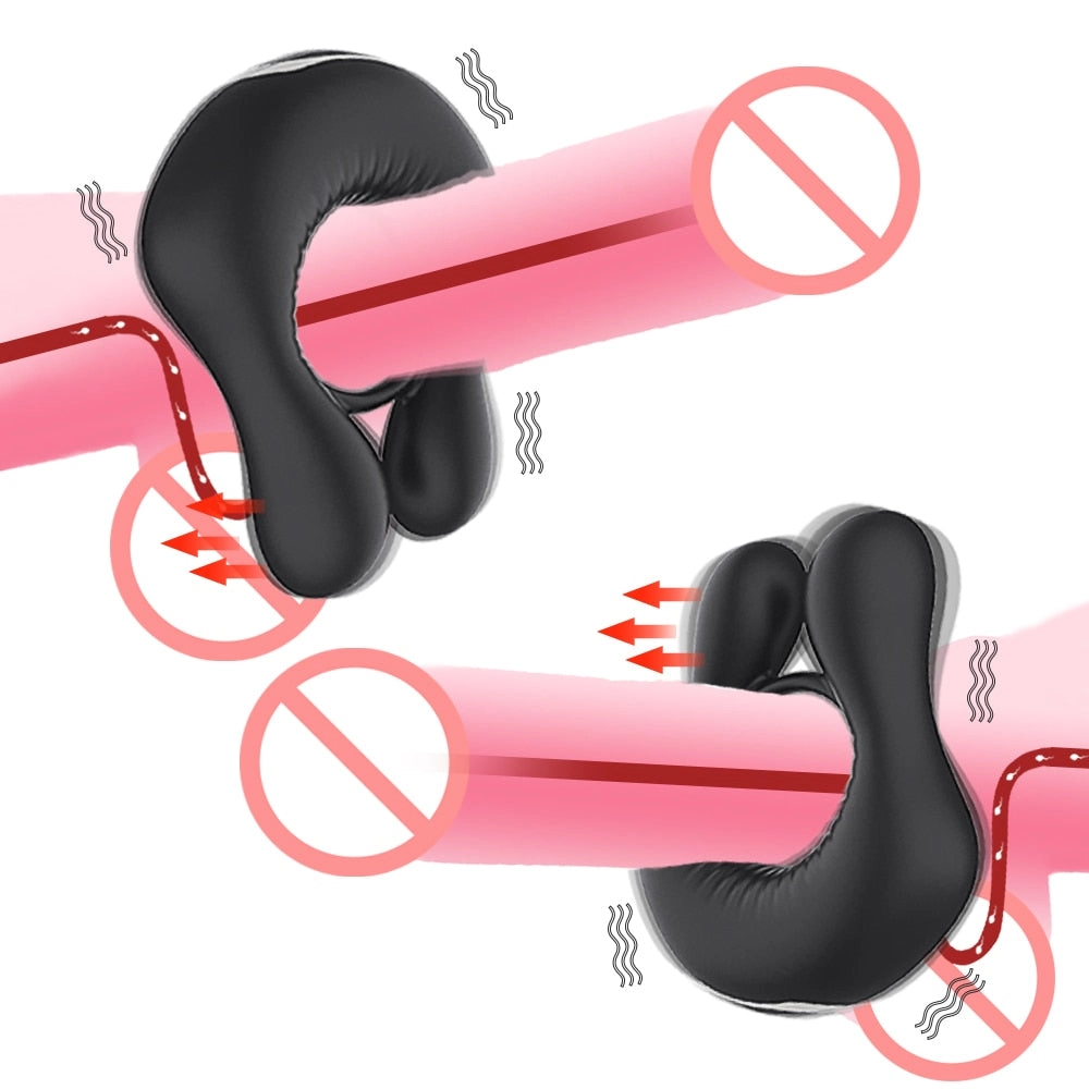 Vibrating Cock Ring Delay Ejaculation Penis Cock Ring for Men Erotic Toys Vibrating Penis Ring