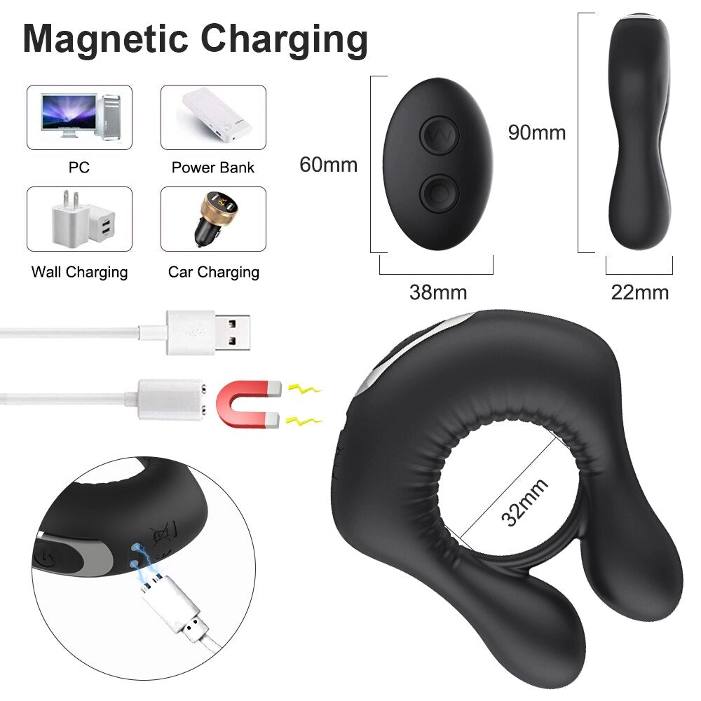 Vibrating Cock Ring Delay Ejaculation Penis Cock Ring for Men Erotic Toys Vibrating Penis Ring