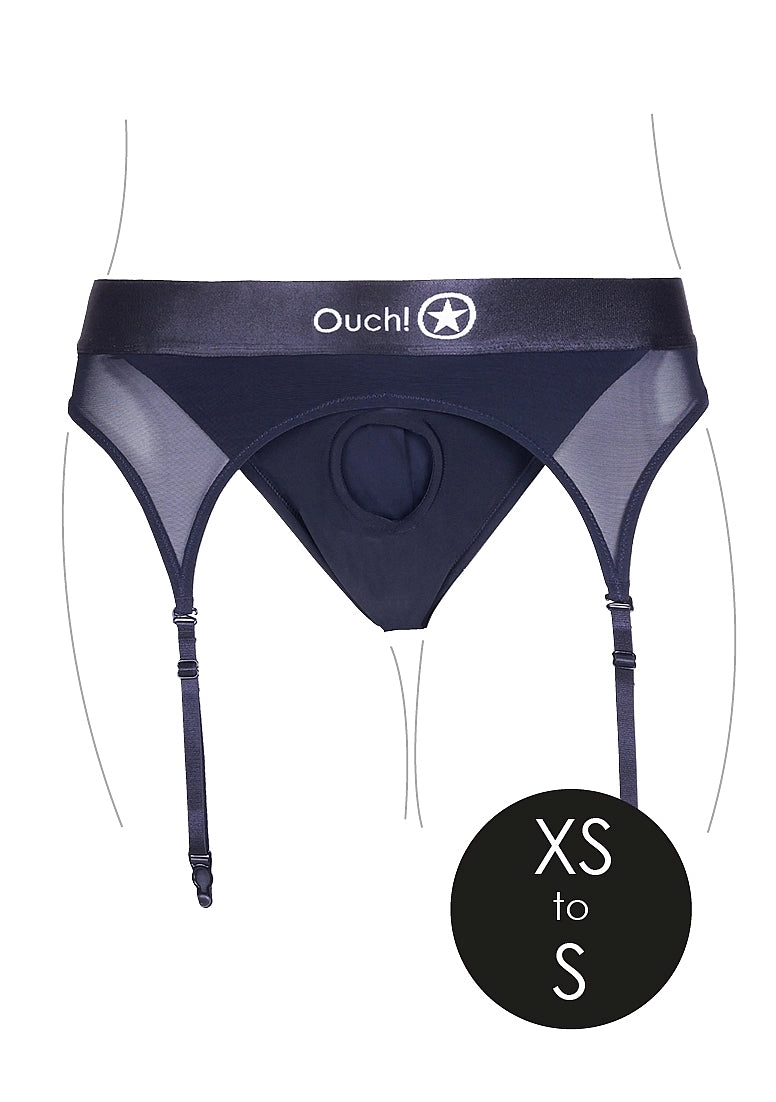 Vibrating Strap-on Thong with Adjustable Garters