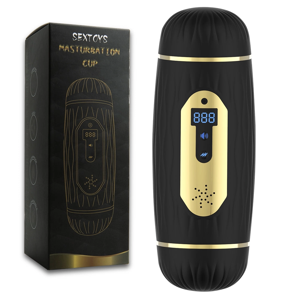 Vibrating Sucking Male Masturbators Double Head Smart Warming Artificial Vagina Sex Toys