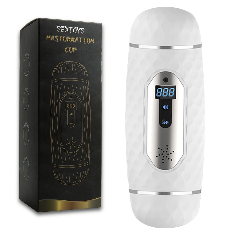 Vibrating Sucking Male Masturbators Double Head Smart Warming Artificial Vagina Sex Toys