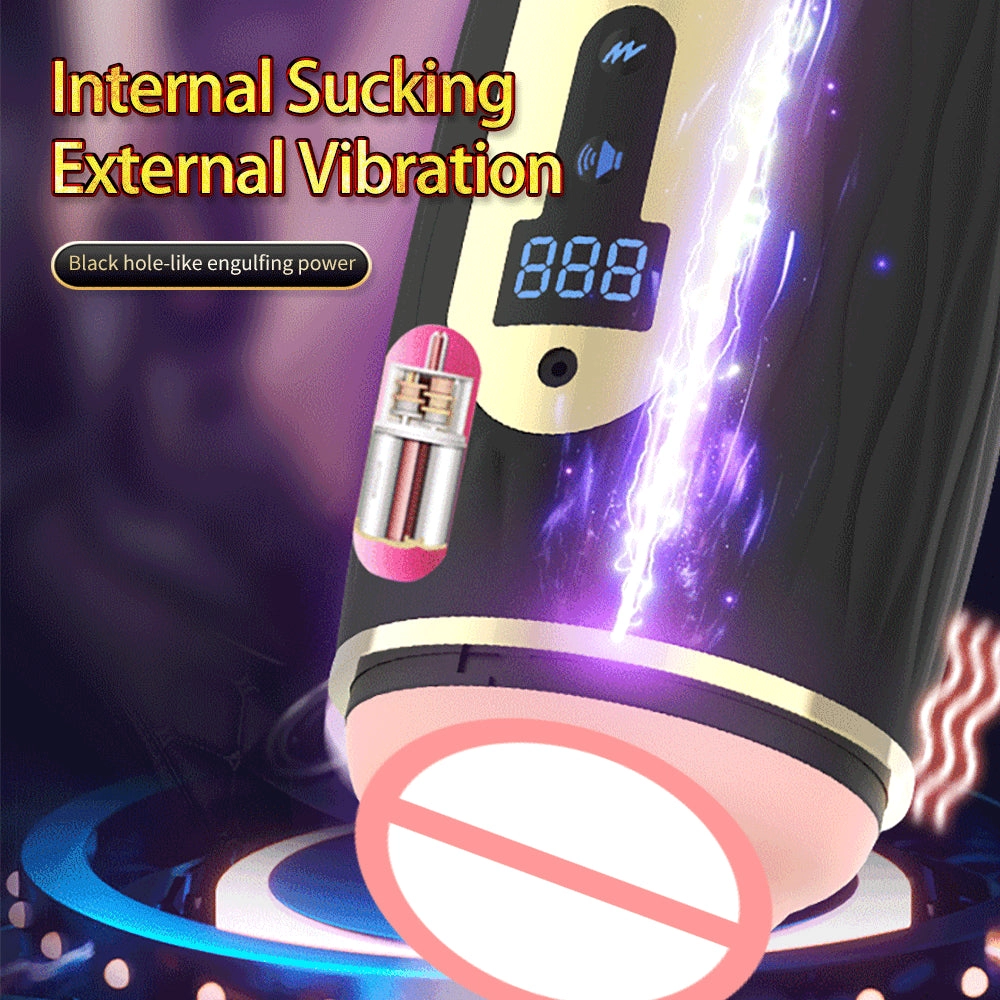 Vibrating Sucking Male Masturbators Double Head Smart Warming Artificial Vagina Sex Toys