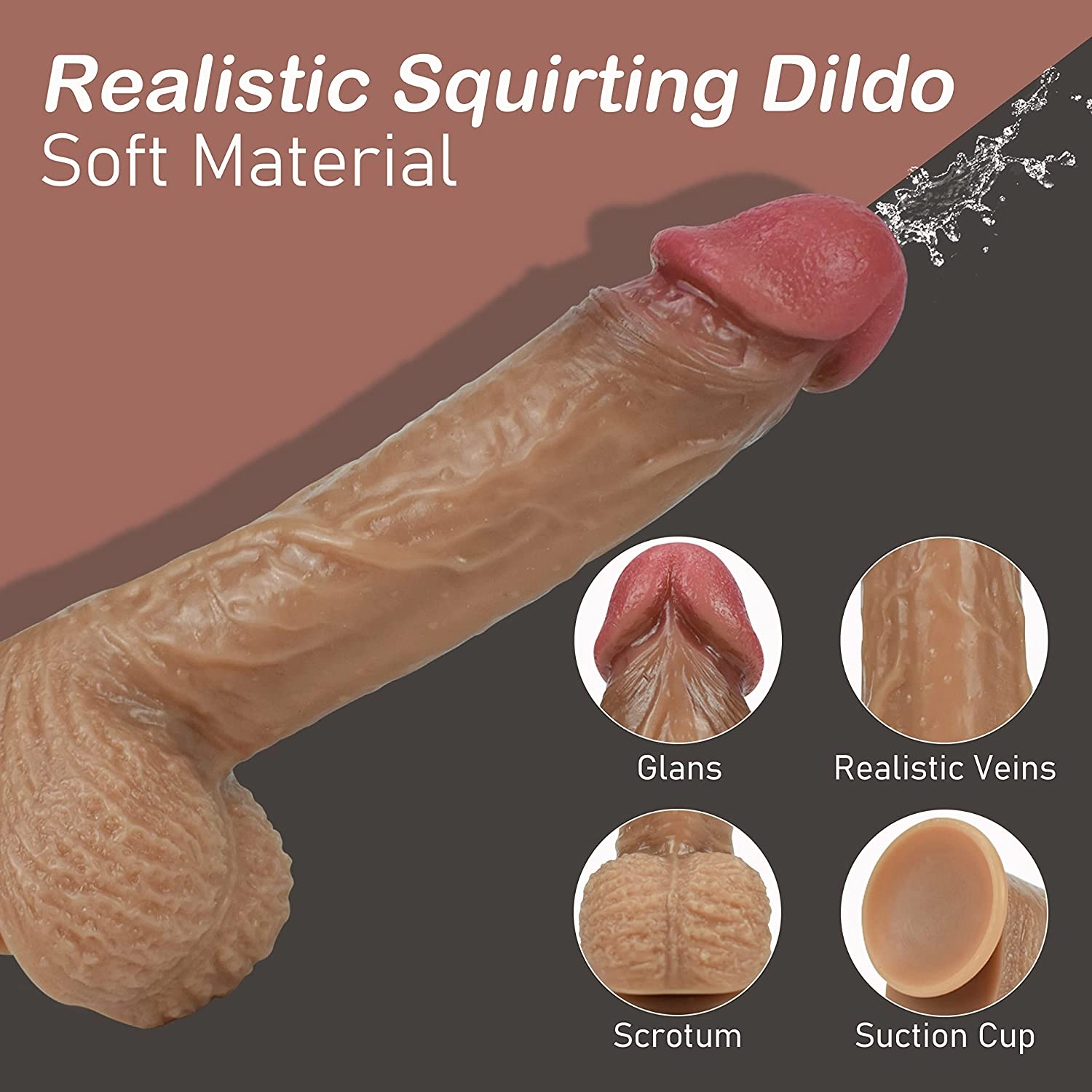 Water Elf 8.46'' Realistic Squirting Dildo With Thrill Of Squirting Action - Laphwing