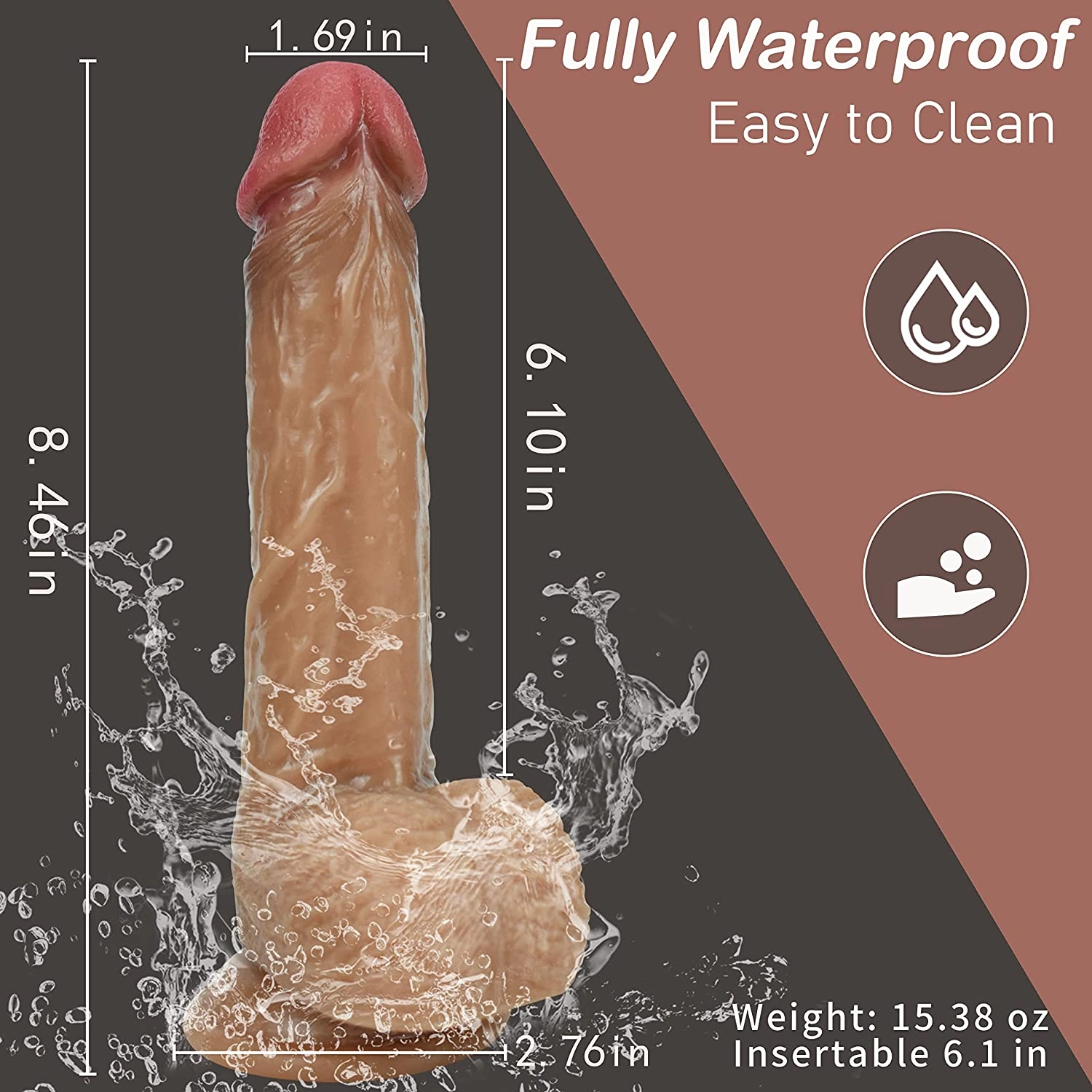 Water Elf 8.46'' Realistic Squirting Dildo With Thrill Of Squirting Action - Laphwing