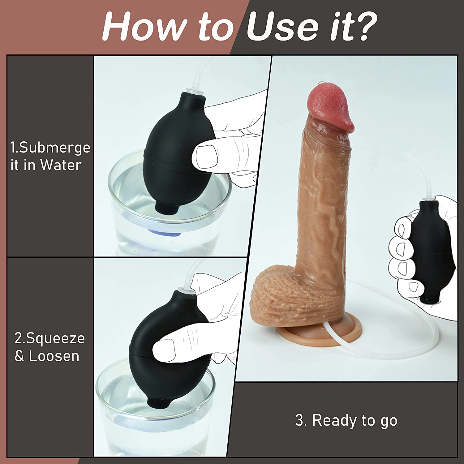 Water Elf 8.46'' Realistic Squirting Dildo With Thrill Of Squirting Action - Laphwing