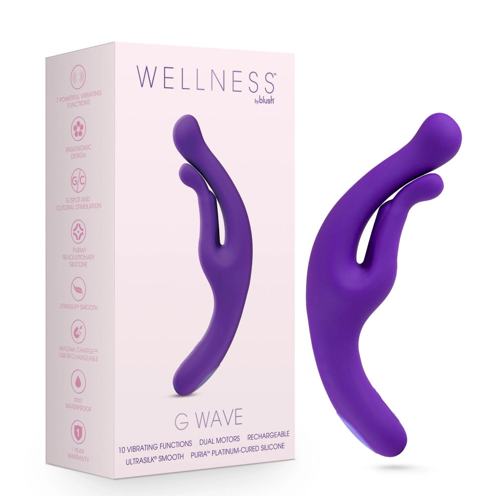 Wellness By Blush™ | G Wave Purple G-Spot & Clitoris UltraSilk® Vibrator - Made with Puria™ Silicone