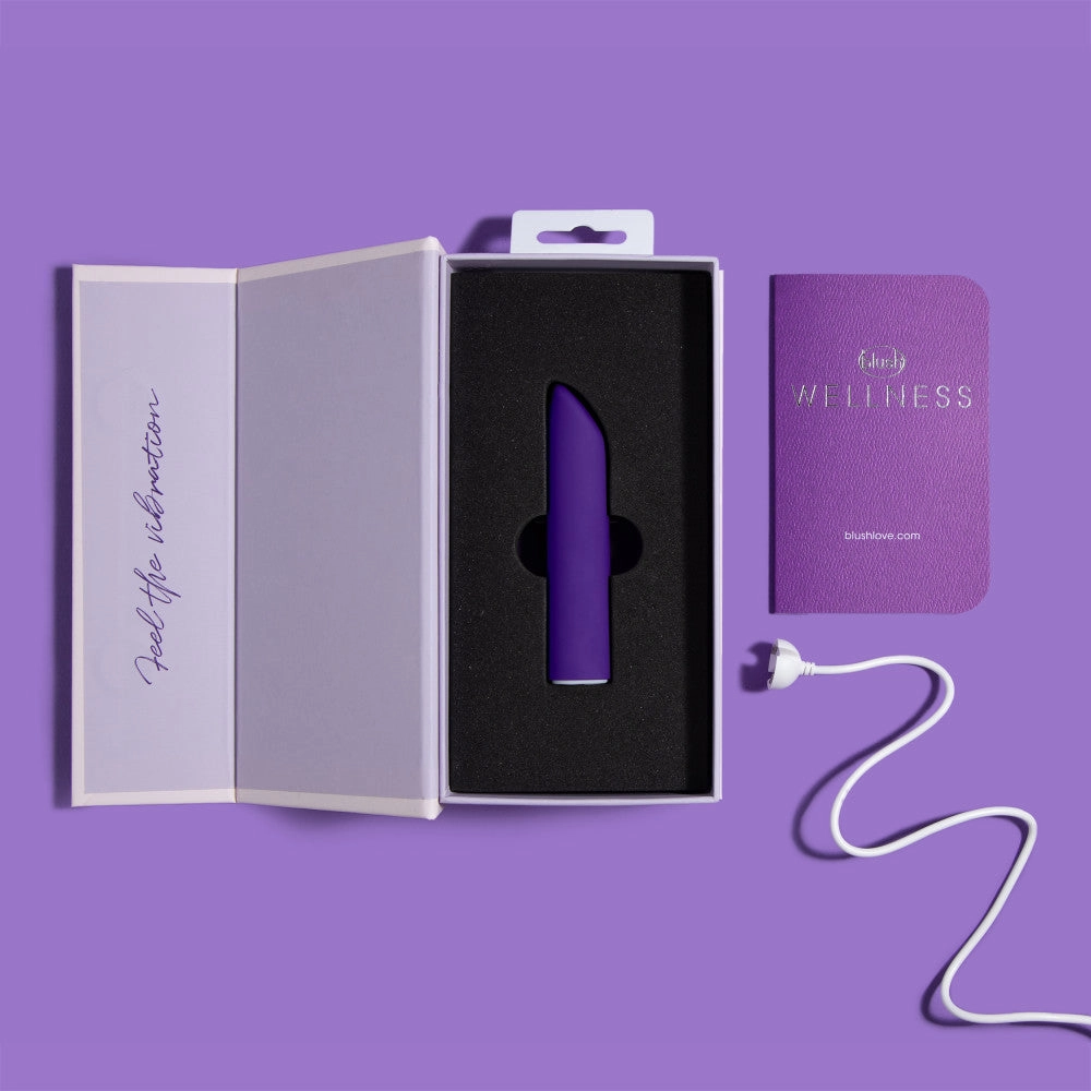 Wellness By Blush™ | Power Vibe RumbleTech Purple Satin Smooth Vibrator