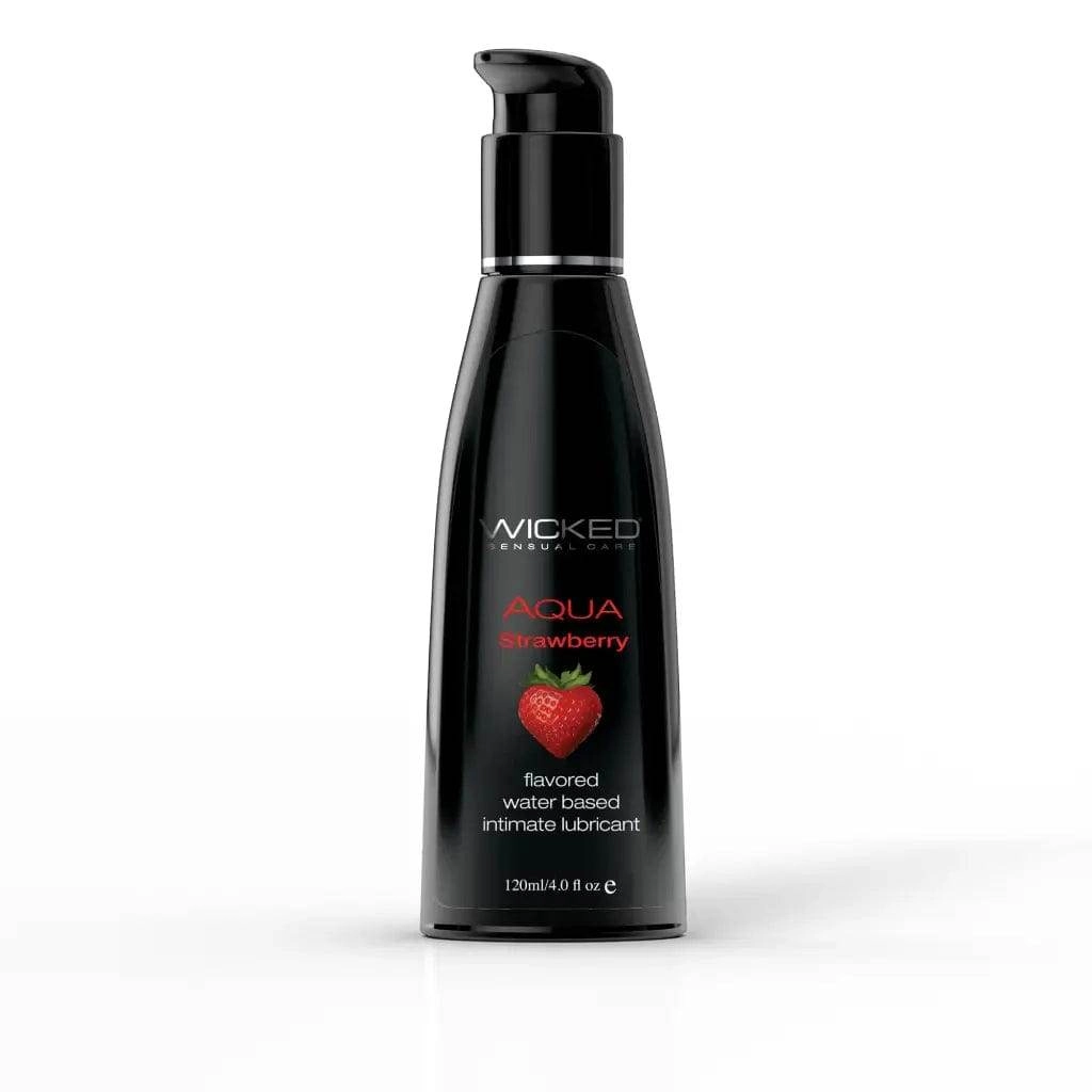 Wicked Aqua Strawberry Flavored Water Based Lube 4 oz